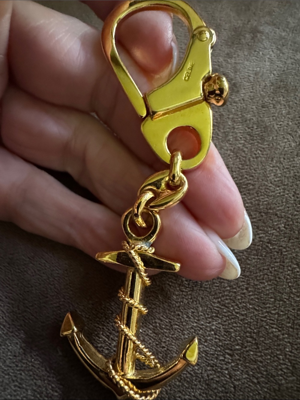 Celine Gold Anchor Keychain Clip Or Bag Charm